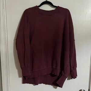 aerie Relaxed Crewneck Sweatshirt - Burgundy